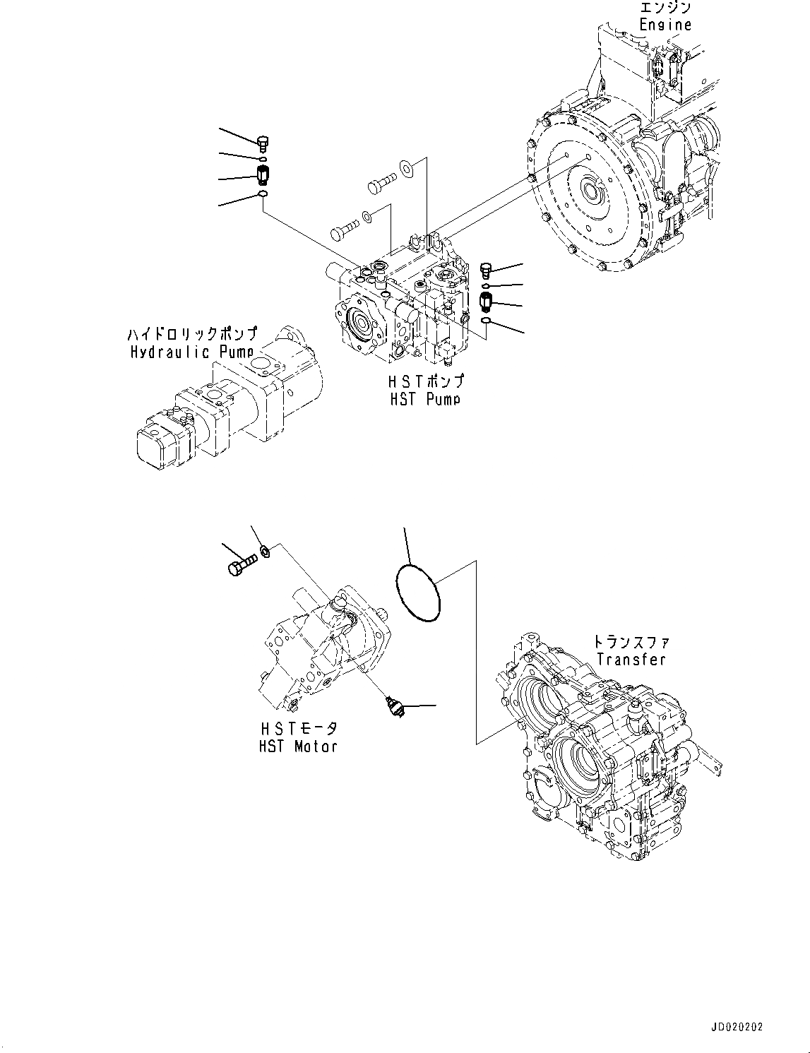 Схема запчастей Komatsu WA200-6 - HYDROSTATIC ТРАНСМИССИЯ (HST) НАСОС И МОТОР, КРЕПЛЕНИЕ (/) (№7-) HYDROSTATIC ТРАНСМИССИЯ (HST) НАСОС И МОТОР