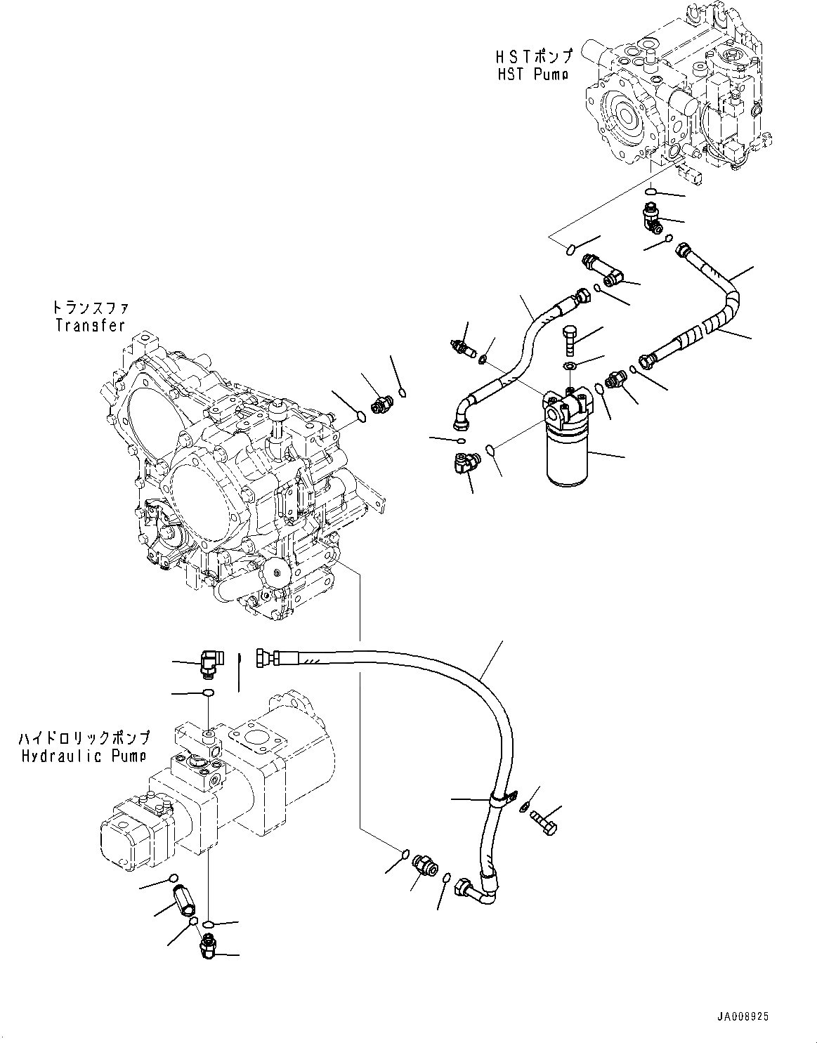 Схема запчастей Komatsu WA200-6 - ГИДРОЛИНИЯ, ФИЛЬТР. И ПЕРЕДАЧА ТРУБЫ (№7-) ГИДРОЛИНИЯ, БЕЗ ЭКСТРЕНН. РУЛЕВ. УПРАВЛЕНИЕ, АВТОМАТИЧ. УПРАВЛ-Е ТИП