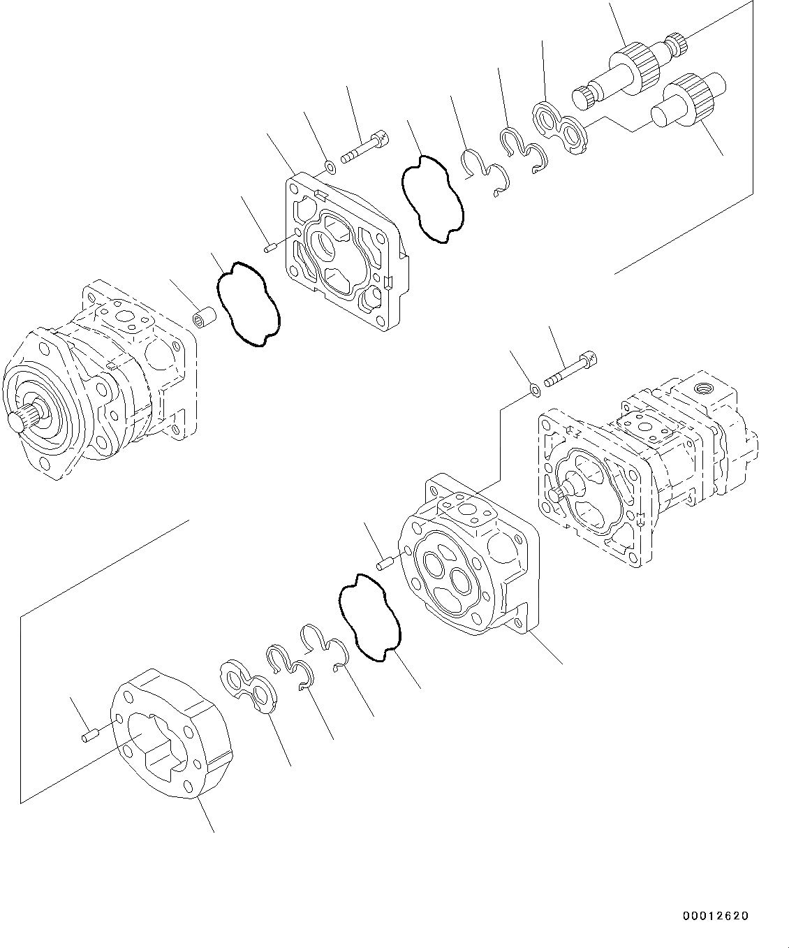 Схема запчастей Komatsu WA200-6 - ГИДРАВЛ МАСЛ. НАСОС, ВНУТР. ЧАСТИ, ГИДРАВЛ МАСЛ. НАСОС (/) (№7-78) ГИДРАВЛ МАСЛ. НАСОС