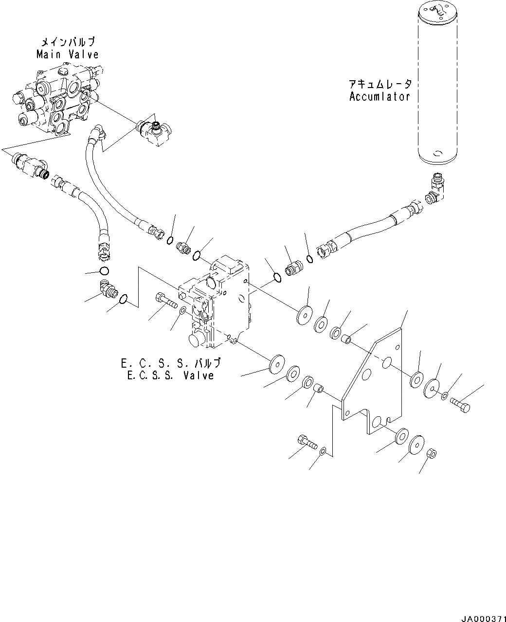 Схема запчастей Komatsu WA200-6 - ГИДРОЛИНИЯ, E.C.S.S. КЛАПАН КРЕПЛЕНИЕ (№779-) ГИДРОЛИНИЯ, С 3-Х СЕКЦ. КОНТР. КЛАПАНОМ, ECSS