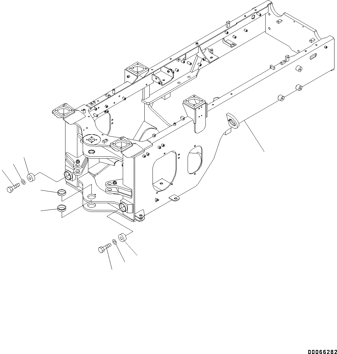 Схема запчастей Komatsu WA200-6 - ЗАДН. РАМА (№7-) ЗАДН. РАМА, С ДОПОЛН. ПРОТИВОВЕС