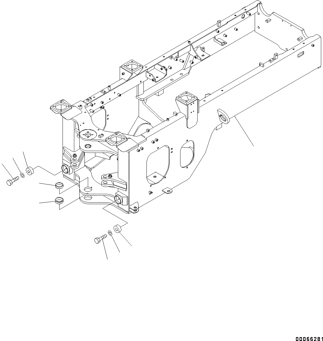 Схема запчастей Komatsu WA200-6 - ЗАДН. РАМА (№7-) ЗАДН. РАМА, БЕЗ ДОПОЛН. ПРОТИВОВЕС