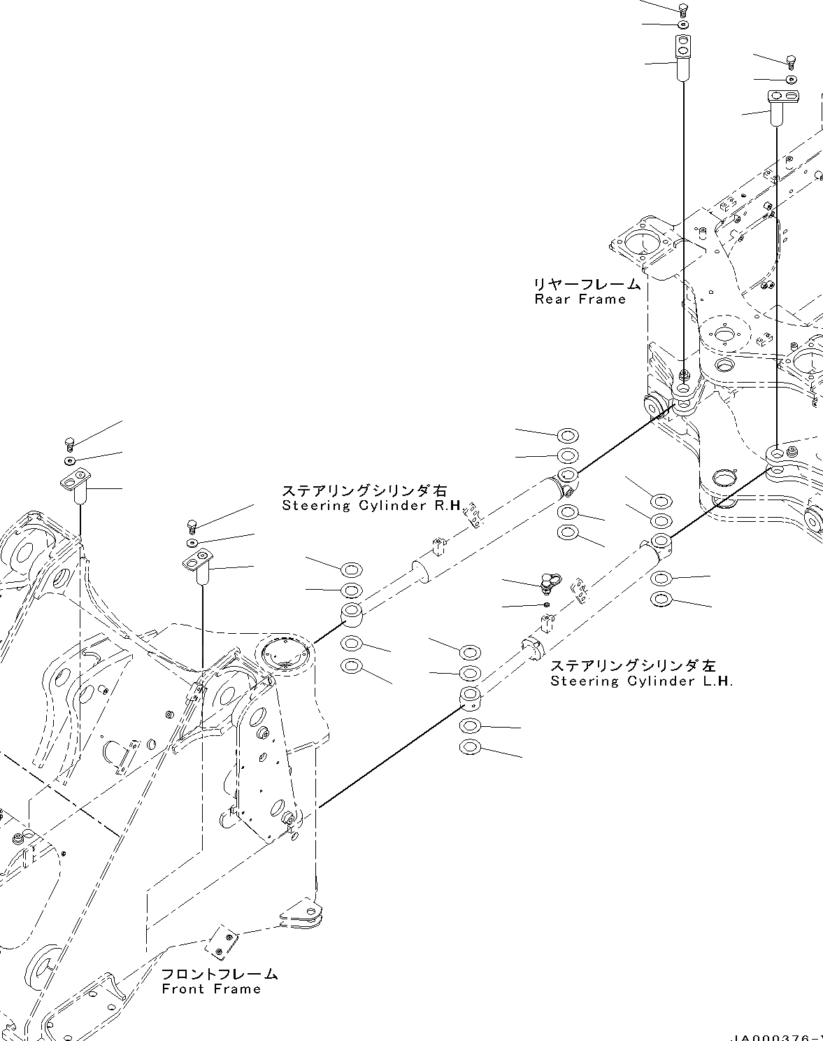 Схема запчастей Komatsu WA200-6 - ЦИЛИНДР РУЛЕВ. УПР-Я, КРЕПЛЕНИЕ (№7-) ЦИЛИНДР РУЛЕВ. УПР-Я