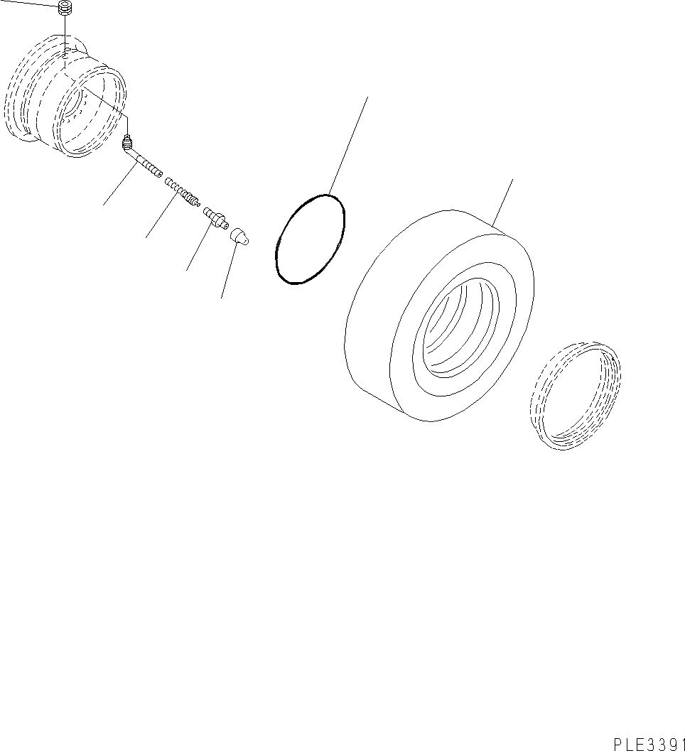 Схема запчастей Komatsu WA200-6 - ШИНЫ (№7-) ШИНЫ, С БЕСКАМЕРНЫЕ ШИНЫ, .-R-L, MICHELIN