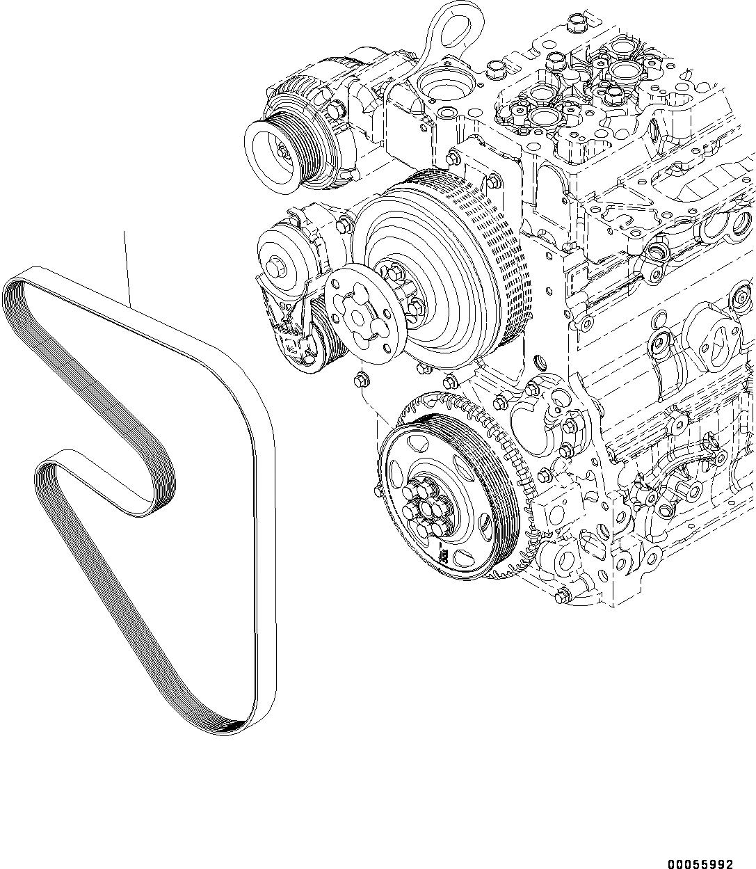 Схема запчастей Komatsu SAA4D107E-1B - ВЕНТИЛЯТОР ОХЛАЖДЕНИЯ РЕМЕНЬ (№8-) ВЕНТИЛЯТОР ОХЛАЖДЕНИЯ РЕМЕНЬ, ДЛЯ AMP. ГЕНЕРАТОР