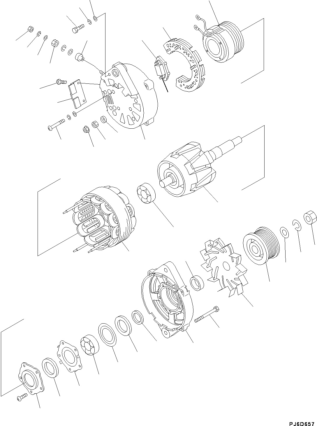 Схема запчастей Komatsu SAA4D107E-1B - ГЕНЕРАТОР (№77-97) ГЕНЕРАТОР, 9AMP.