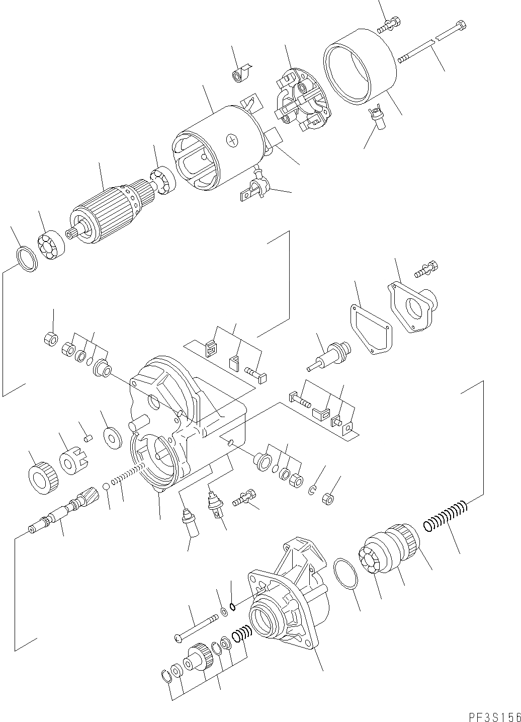 Схема запчастей Komatsu SAA4D107E-1B - СТАРТЕР (№8-) СТАРТЕР, .KW