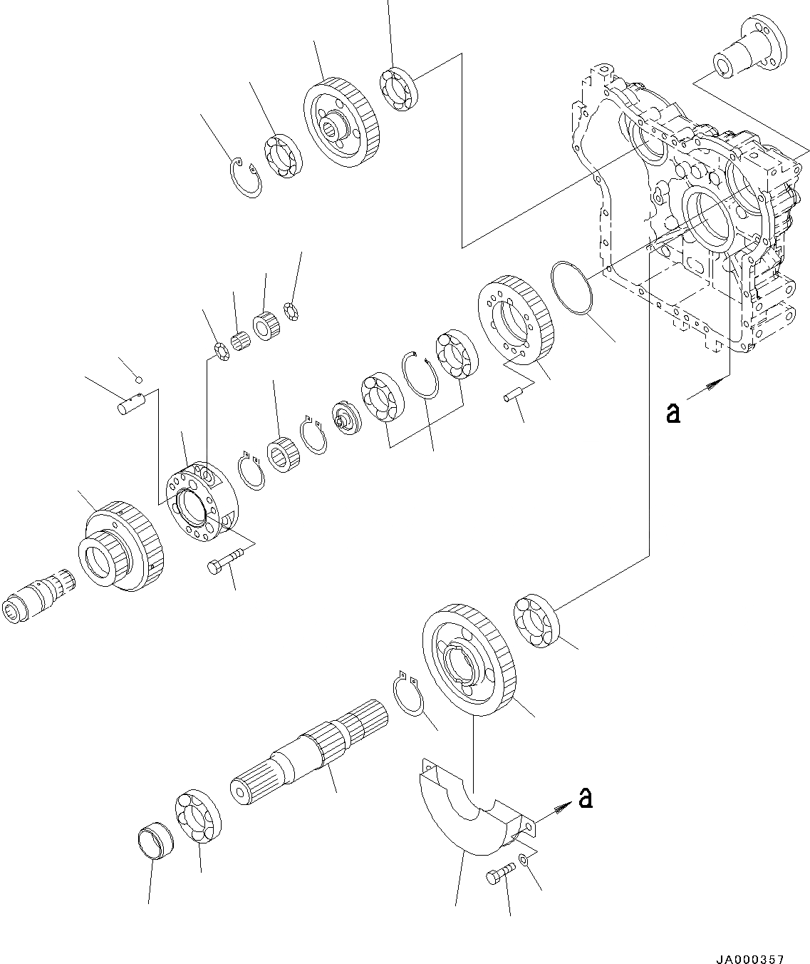 Схема запчастей Komatsu WA200-6 - ПЕРЕДАЧА, ВАЛ ПОДШИПНИК И ПРИВОД (№7-) ПЕРЕДАЧА, С КРЫШКА МАСЛОНАЛИВНОГО ПАТРУБКА БЛОКИРОВКА И КРЫШКИБЛОКИР.