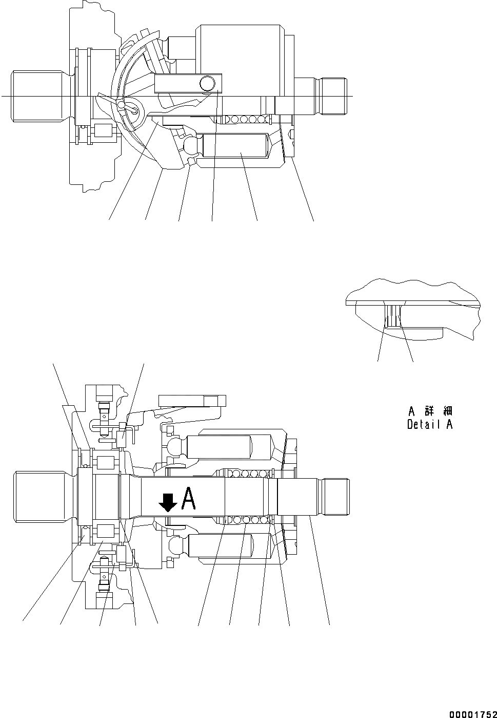 Схема запчастей Komatsu WA200-6 - HYDROSTATIC ТРАНСМИССИЯ (HST) НАСОС И МОТОР, ВНУТР. ЧАСТИ, НАСОС (/) (№7-) HYDROSTATIC ТРАНСМИССИЯ (HST) НАСОС И МОТОР