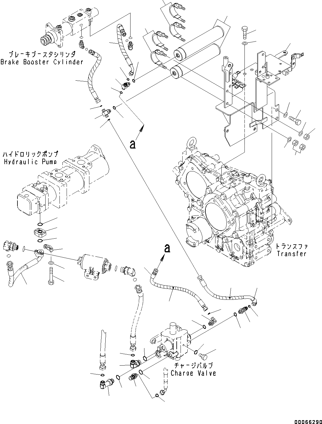 Схема запчастей Komatsu WA200-6 - УПРАВЛ-Е ТОРМОЗОМ, АККУМУЛЯТОР, ЛЕВ. (№7-) УПРАВЛ-Е ТОРМОЗОМ