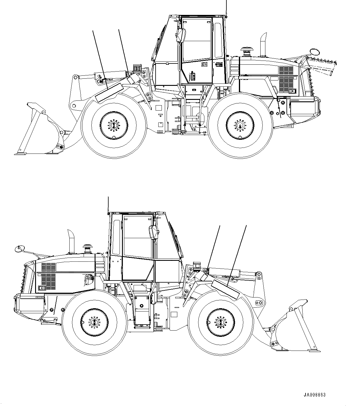 Схема запчастей Komatsu WA200-6 - МАРКИРОВКА, ТАБЛИЧКИ (/) (№779-) МАРКИРОВКА, АНГЛ., США И PUERTO RICO