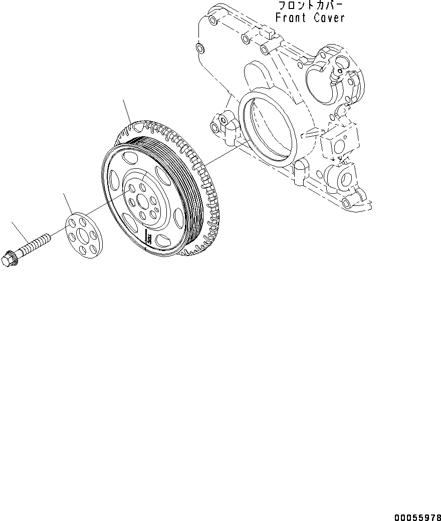 Схема запчастей Komatsu SAA4D107E-1D - ДЕМПФЕР (№77-) ДЕМПФЕР