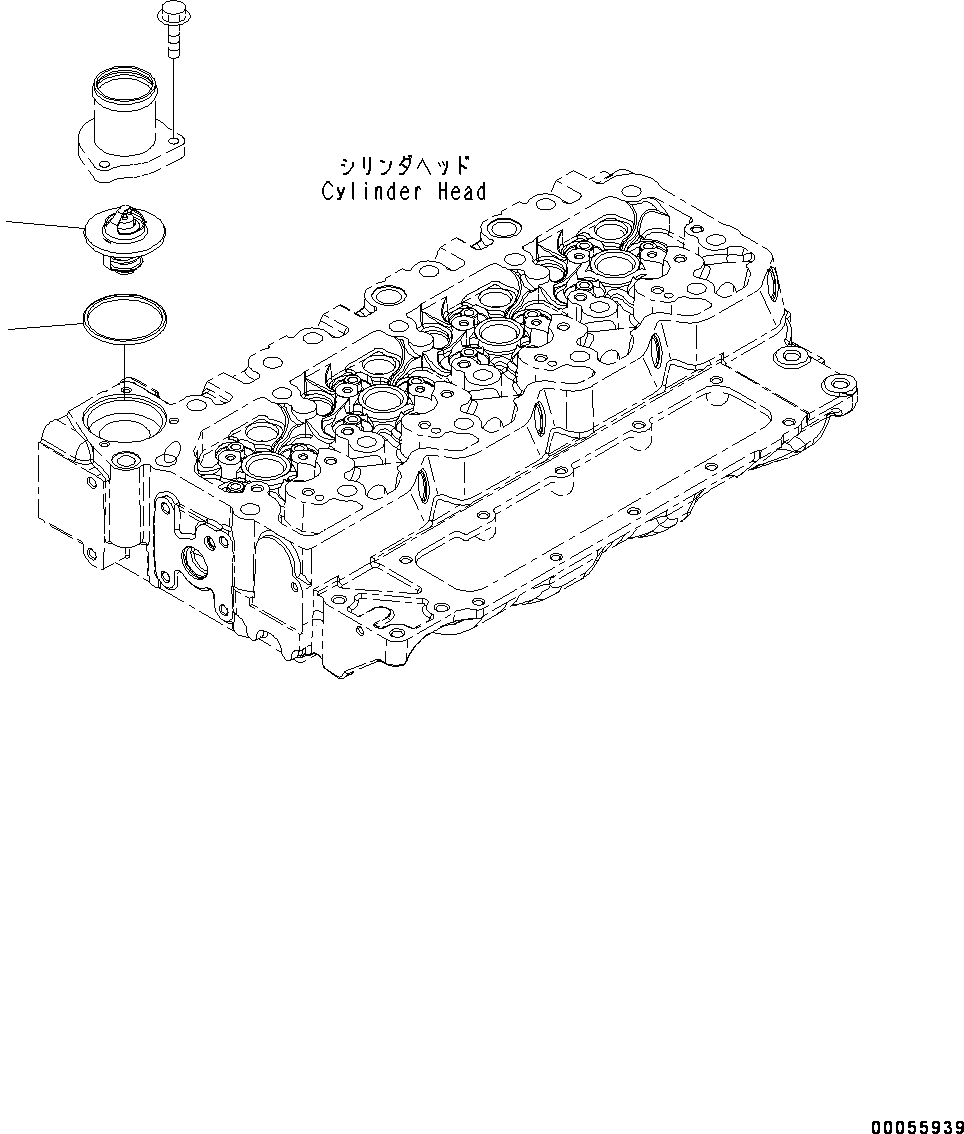 Схема запчастей Komatsu SAA4D107E-1D - ТЕРМОСТАТ (№77-) ТЕРМОСТАТ