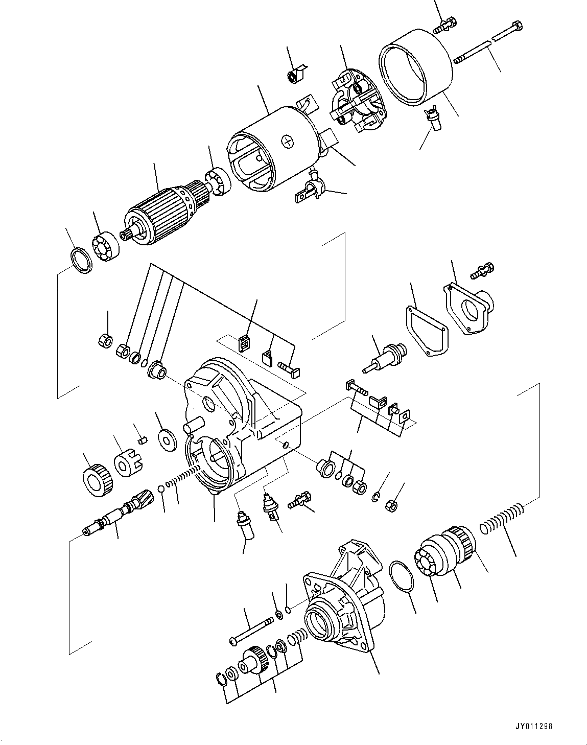 Схема запчастей Komatsu SAA4D107E-1D - СТАРТЕР (№77-) СТАРТЕР, .KW