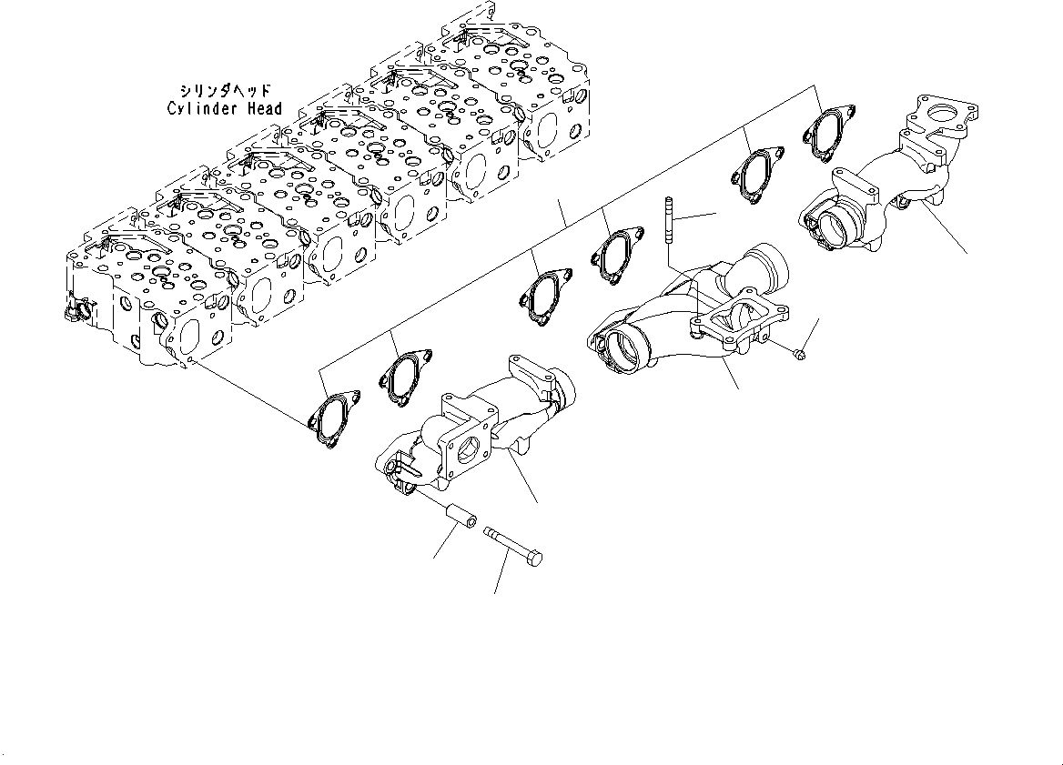 Схема запчастей Komatsu SAA6D125E-5J - ВЫПУСКНОЙ КОЛЛЕКТОР (№9-) ВЫПУСКНОЙ КОЛЛЕКТОР