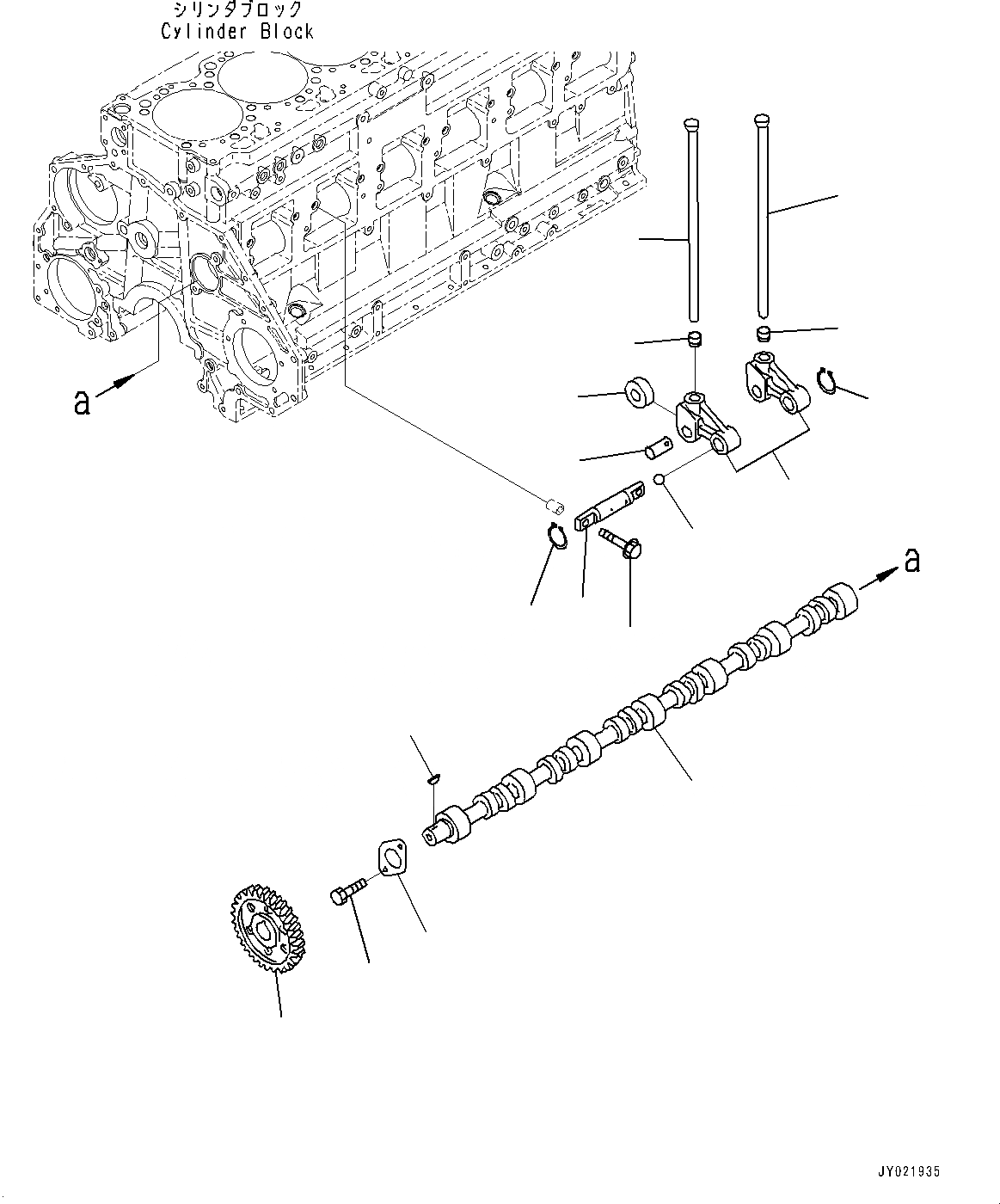 Схема запчастей Komatsu SAA6D125E-5J - РАСПРЕДВАЛ, ВНУТР. ЧАСТИ (№9-) РАСПРЕДВАЛ