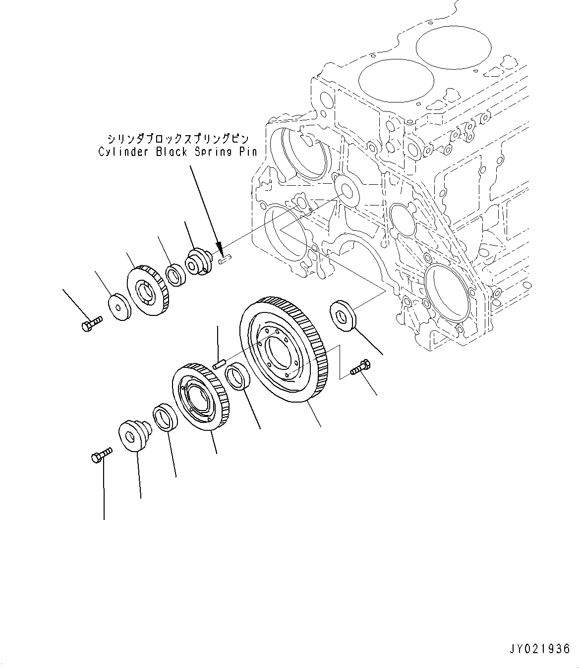 Схема запчастей Komatsu SAA6D125E-5J - IDLE ПРИВОДS (№9-) IDLE ПРИВОДS