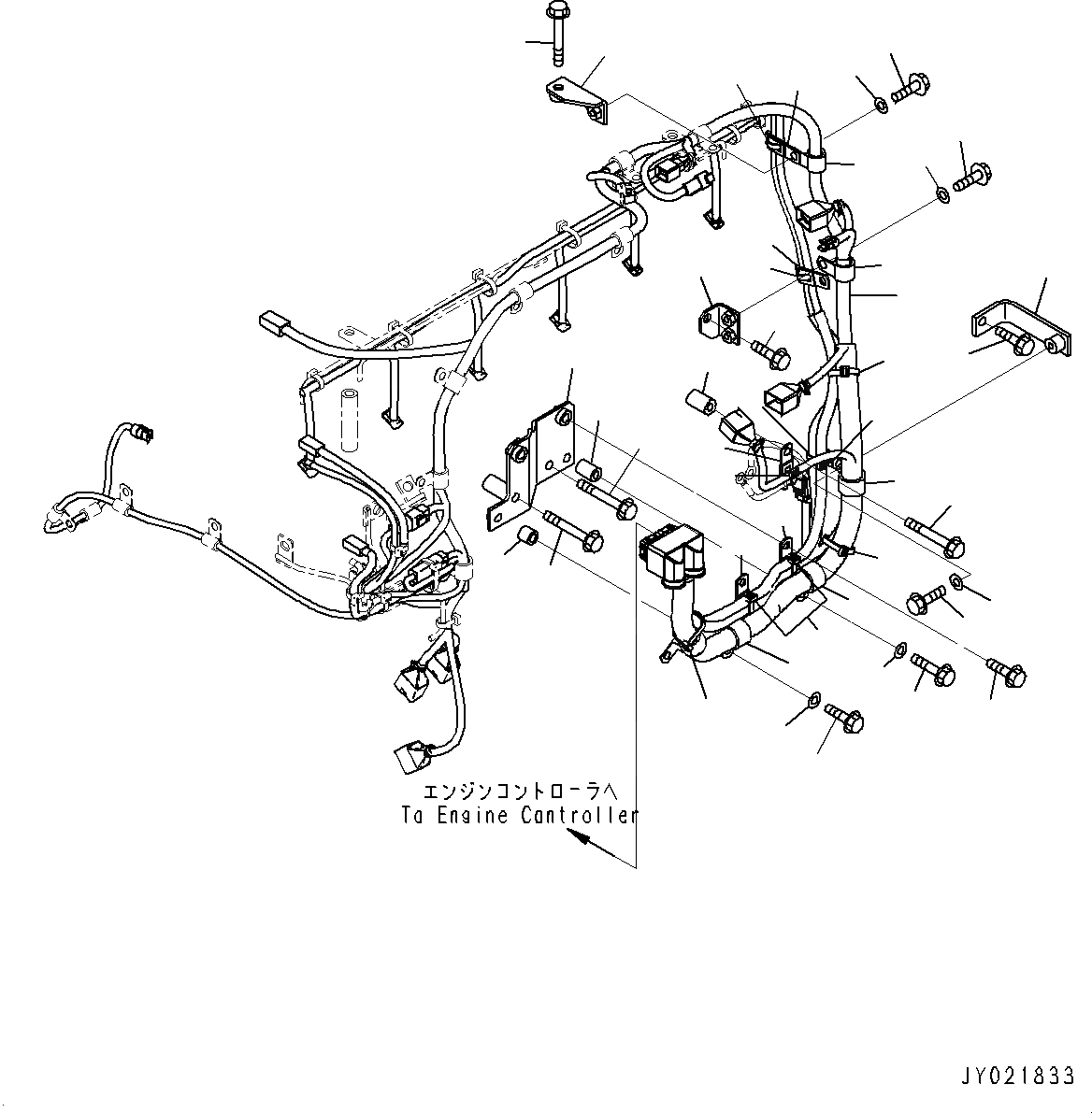 Схема запчастей Komatsu SAA6D125E-5J - ПРОВОДКА, ПРОВОДКА, ДВИГАТЕЛЬ (№9-) ПРОВОДКА, PRECIPITATION AREA ARRANGEMENT