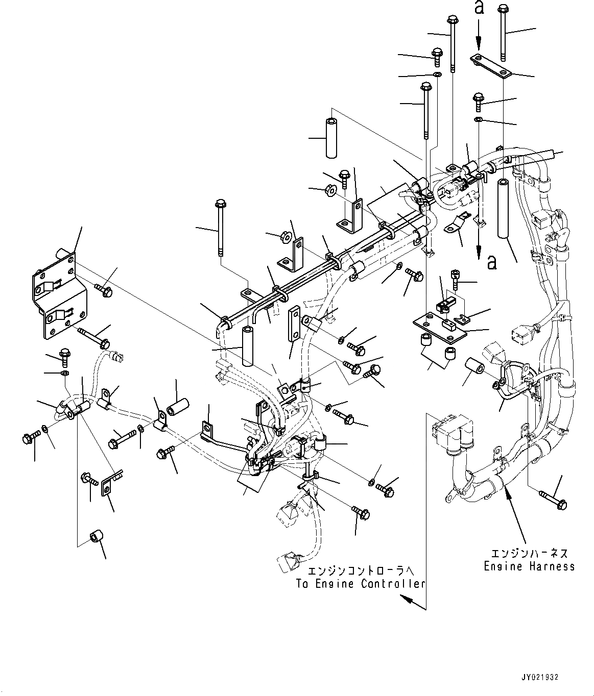 Схема запчастей Komatsu SAA6D125E-5J - ПРОВОДКА, ПРОВОДКА СУППОРТ (№9-) ПРОВОДКА, PRECIPITATION AREA ARRANGEMENT