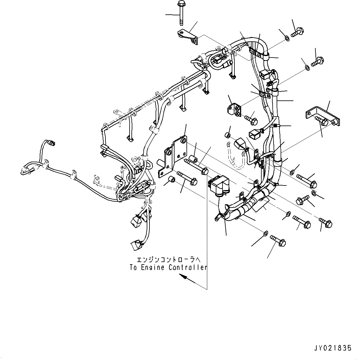 Схема запчастей Komatsu SAA6D125E-5J - ПРОВОДКА, ПРОВОДКА, ДВИГАТЕЛЬ (№9-) ПРОВОДКА, PRECIPITATION AREA ARRANGEMENT, ДЛЯ EC NOISE REGULATION