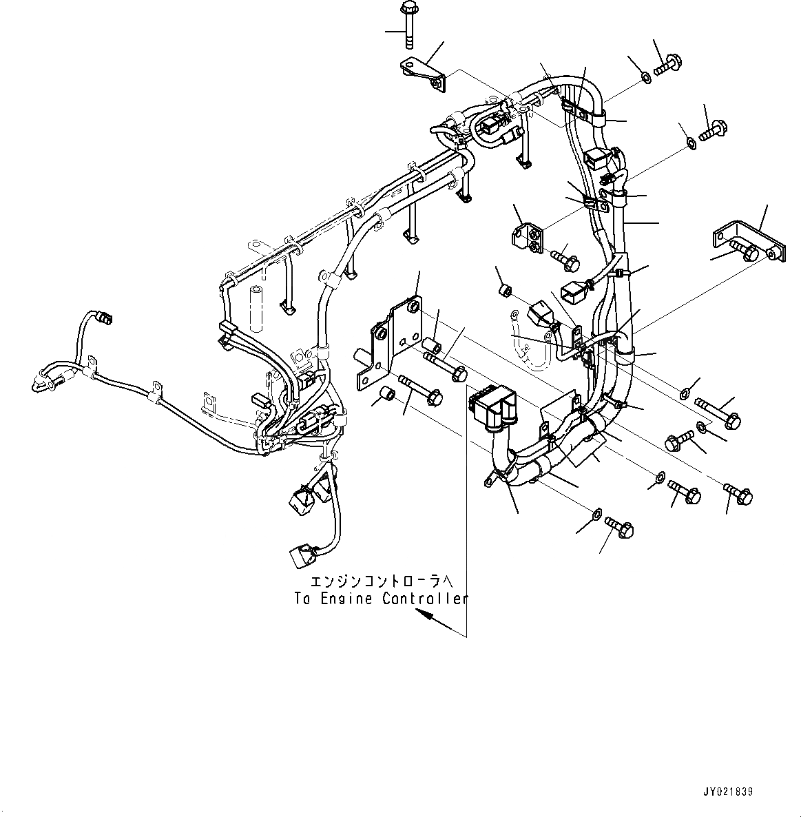 Схема запчастей Komatsu SAA6D125E-5J - ПРОВОДКА, ПРОВОДКА, ДВИГАТЕЛЬ (№78-) ПРОВОДКА, ДЛЯ EC REGULATION ARRANGEMENT