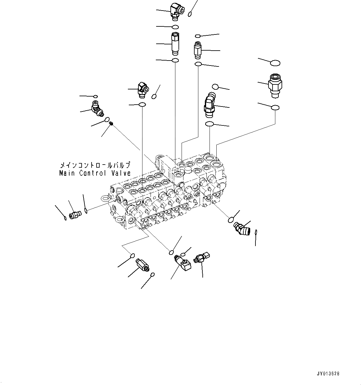 Схема запчастей Komatsu PC55MR-3 - УПРАВЛЯЮЩ. КЛАПАН, СОЕДИНИТЕЛЬН. ЧАСТИ (/) (№-) УПРАВЛЯЮЩ. КЛАПАН, 9-СЕКЦИОНН., ДЛЯ АВТОМАТИЧ. DECELERATOR