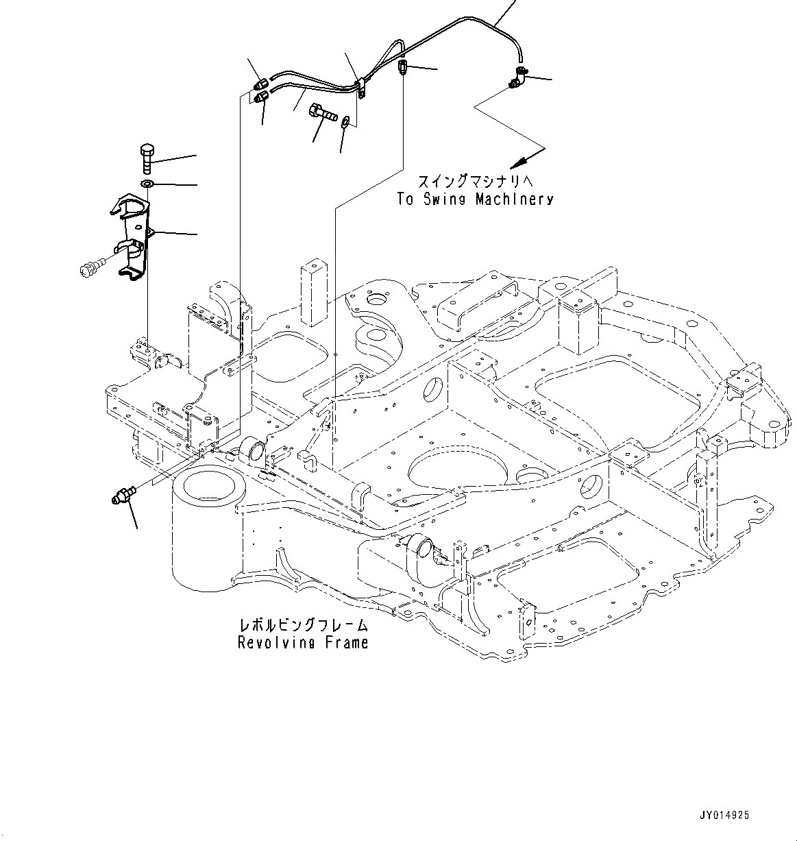 Схема запчастей Komatsu PC55MR-3 - ПОВОРОТН. КРУГ СМАЗКА (№-) ПОВОРОТН. КРУГ СМАЗКА