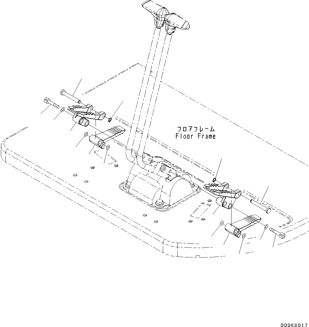 Схема запчастей Komatsu PC55MR-3 - ПЕДАЛЬ ХОДА (№-) ПЕДАЛЬ ХОДА