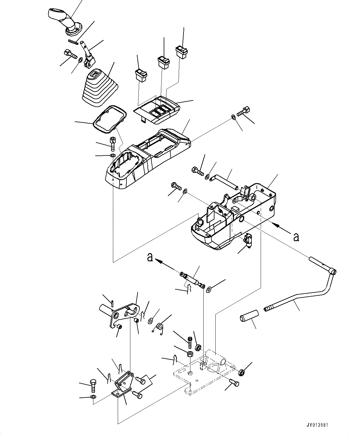 Схема запчастей Komatsu PC55MR-3 - КАБИНА, ПОЛ, КОНСОЛЬ, ЛЕВ. (№-) КАБИНА, КРОМЕ ЯПОН., С АВТОМАТИЧ. DECELERATOR, ПЕЧКА, МАСТЕР КЛЮЧ, PROVISION ДЛЯ -ДОПОЛН. АКТУАТОР ТРУБЫ, ВЫСОК. ЕМК.