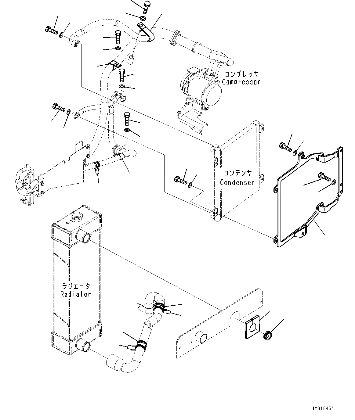 Схема запчастей Komatsu PC55MR-3 - БЛОК КОНДИЦИОНЕРА, (/) (№-) БЛОК КОНДИЦИОНЕРА, ДЛЯ КАБИНА ROPS