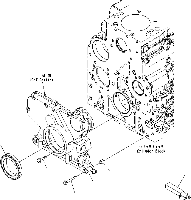 Схема запчастей Komatsu SAA4D107E-1D - ПЕРЕДН. COVER ПЕРЕДН. COVER