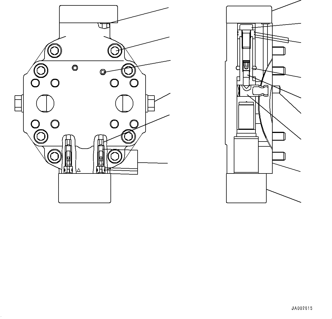 Схема запчастей Komatsu WA150-6 - ПЕРЕДАЧА, ВНУТР. ЧАСТИ, HST МОТОР (/) (№87-) ПЕРЕДАЧА, С КРЫШКА МАСЛОНАЛИВНОГО ПАТРУБКА БЛОКИРОВКА И КРЫШКИБЛОКИР.