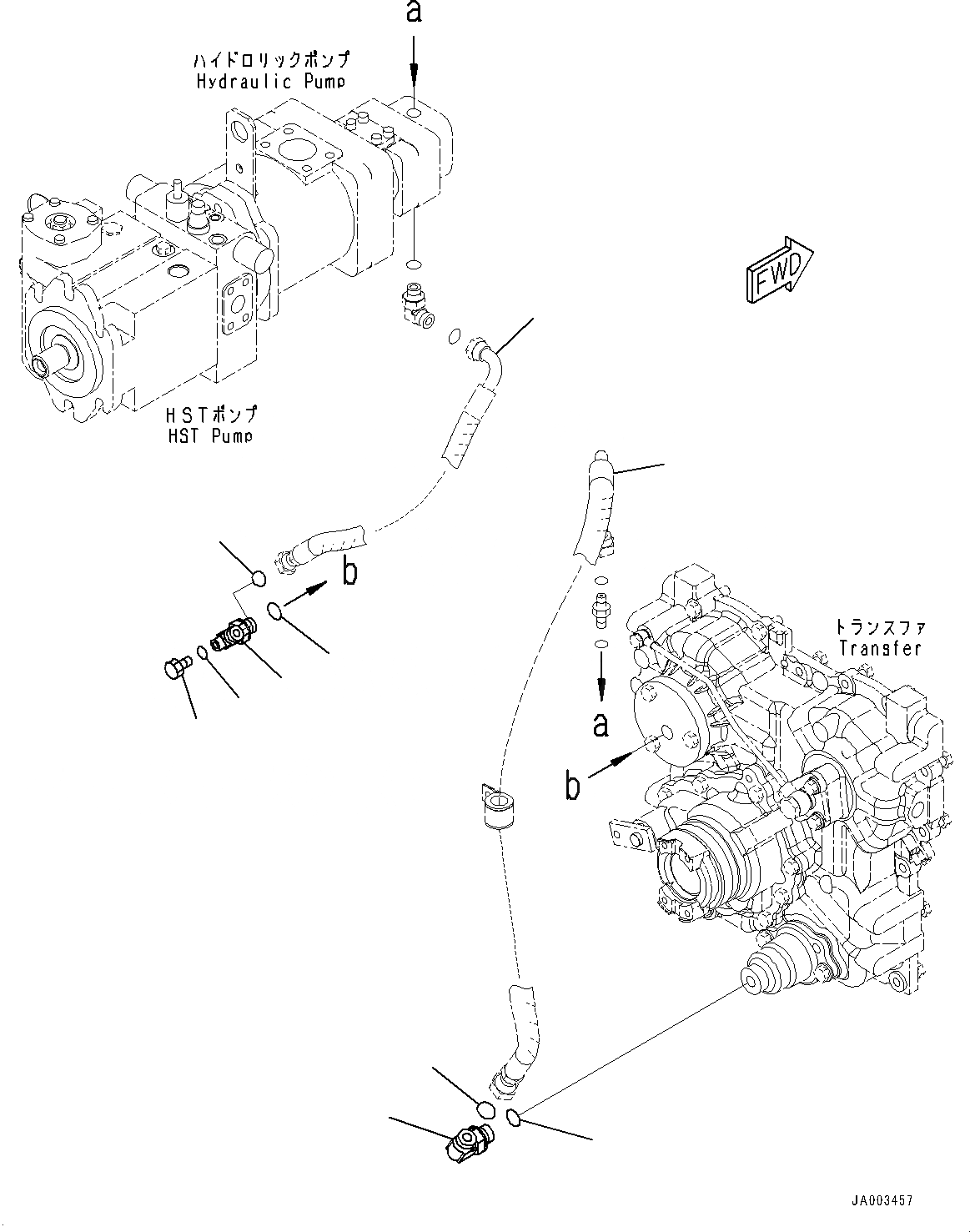 Схема запчастей Komatsu WA150-6 - ПЕРЕДАЧА, ТРУБЫ (№8-) ПЕРЕДАЧА, С КРЫШКА МАСЛОНАЛИВНОГО ПАТРУБКА БЛОКИРОВКА И КРЫШКИБЛОКИР.