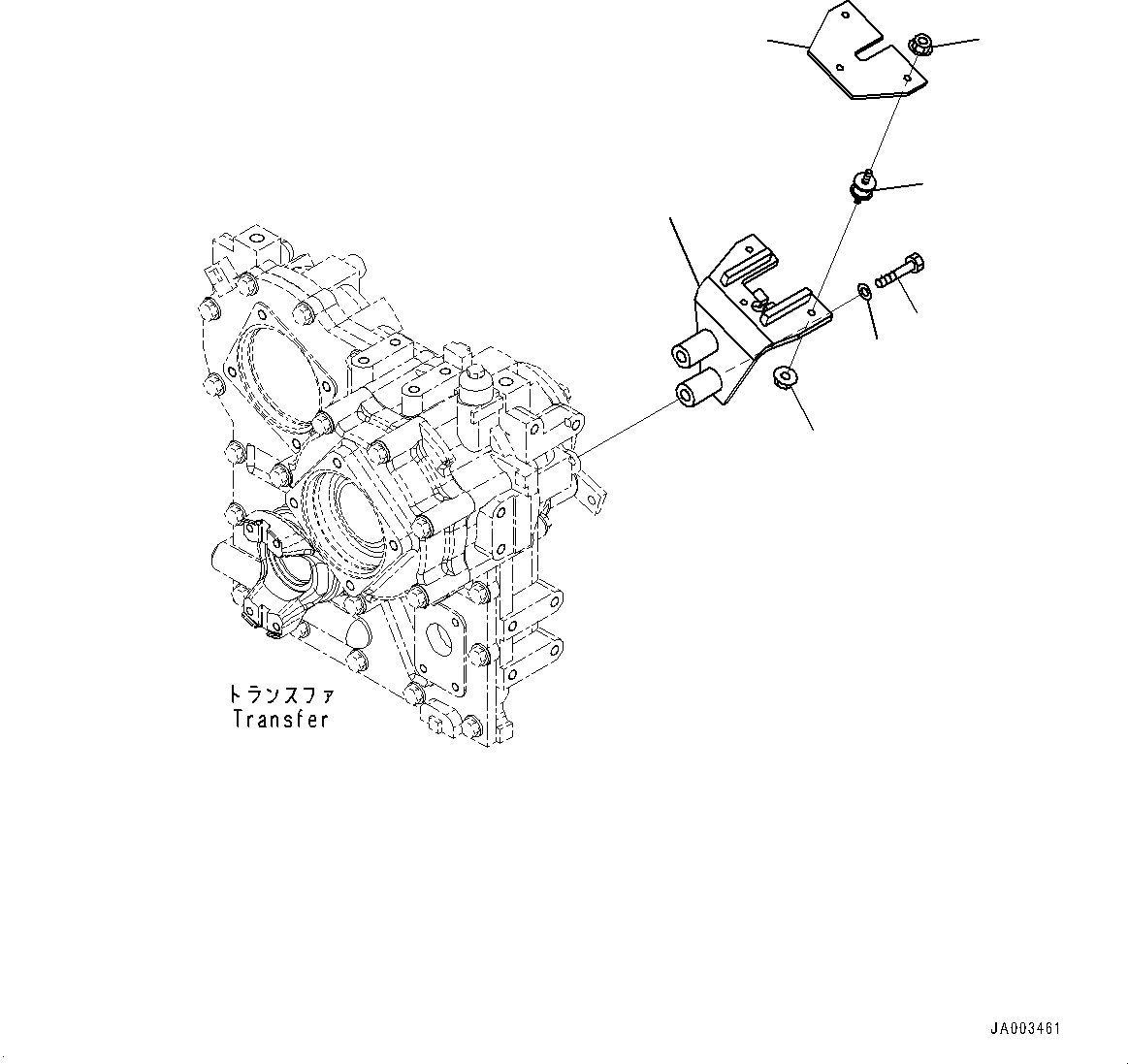 Схема запчастей Komatsu WA150-6 - ПЕРЕДАЧА, КОРПУС (№8-) ПЕРЕДАЧА, С КРЫШКА МАСЛОНАЛИВНОГО ПАТРУБКА БЛОКИРОВКА И КРЫШКИБЛОКИР.