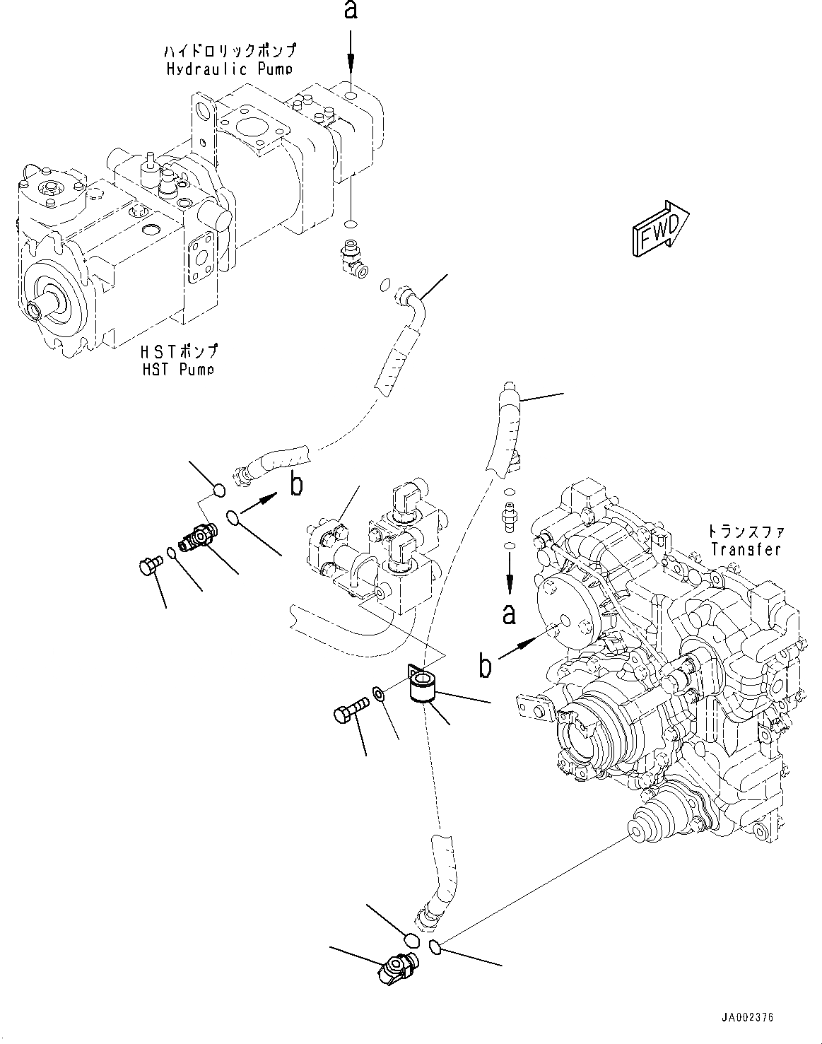 Схема запчастей Komatsu WA150-6 - ПЕРЕДАЧА, ТРУБЫ (№8-) ПЕРЕДАЧА, С ЭКСТРЕНН. УПРАВЛ., АВТОМАТИЧ. УПРАВЛ-Е ТИП