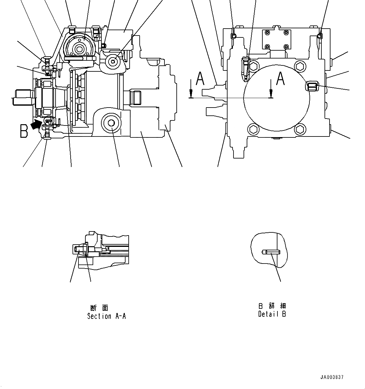 Схема запчастей Komatsu WA150-6 - HYDROSTATIC ТРАНСМИССИЯ (HST) НАСОС И МОТОР, HST НАСОС (№8-) HYDROSTATIC ТРАНСМИССИЯ (HST) НАСОС И МОТОР