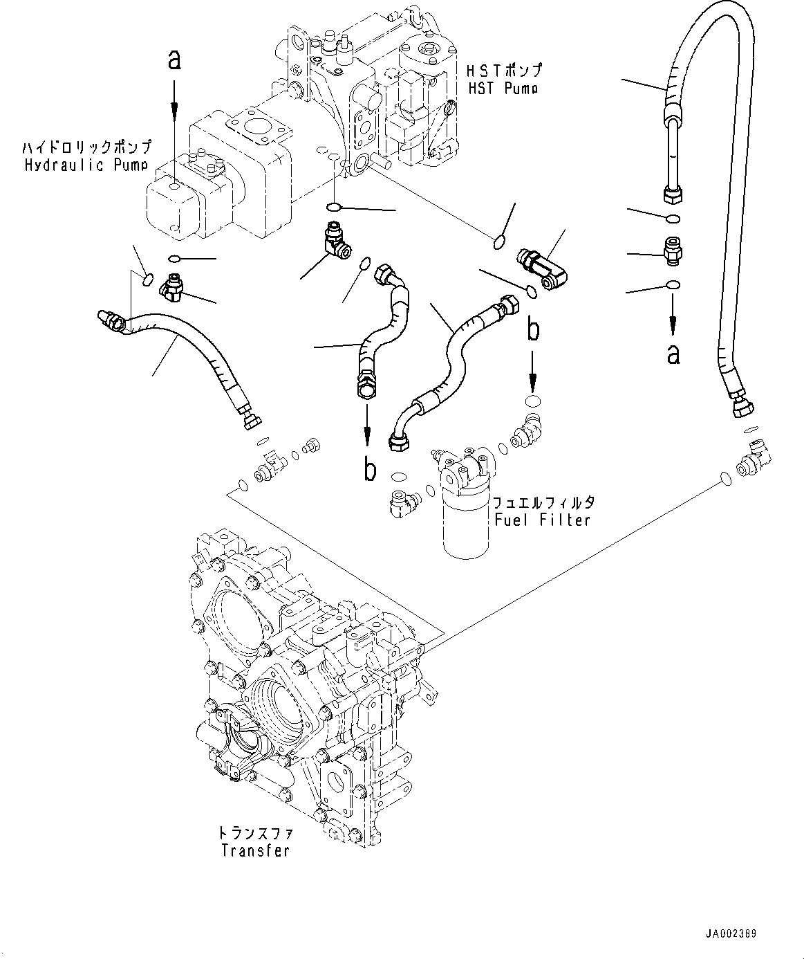 Схема запчастей Komatsu WA150-6 - HYDROSTATIC ТРАНСМИССИЯ (HST) МАСЛОПРОВОДЯЩАЯ ЛИНИЯ, ФИЛЬТР. И ПЕРЕДАЧА ТРУБЫ (№8-) HYDROSTATIC ТРАНСМИССИЯ (HST) МАСЛОПРОВОДЯЩАЯ ЛИНИЯ, С ЭКСТРЕНН. УПРАВЛ., АВТОМАТИЧ. УПРАВЛ-Е ТИП