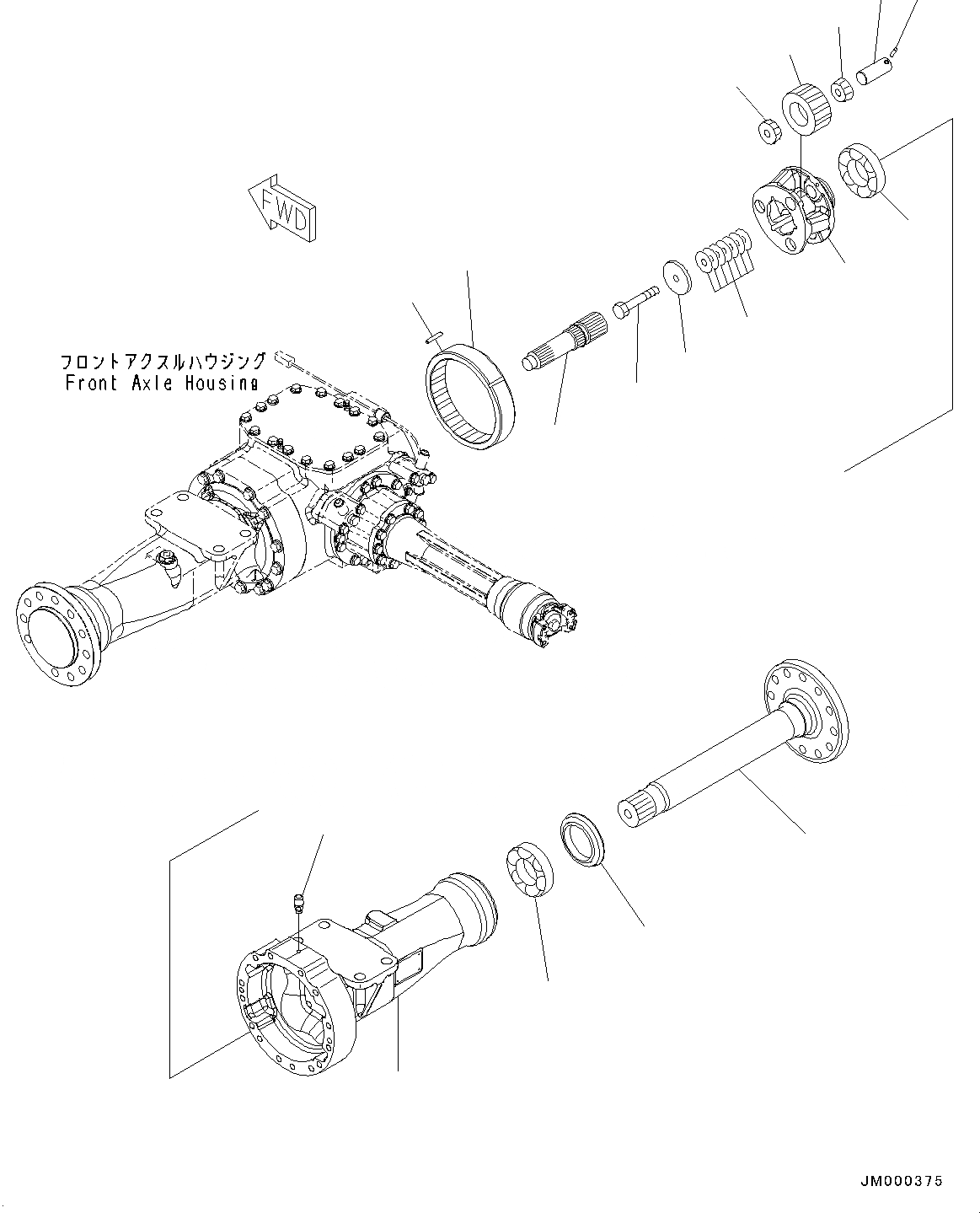 Схема запчастей Komatsu WA150-6 - ПЕРЕДНИЙ МОСТ, КОНЕЧНАЯ ПЕРЕДАЧА ПРАВ. (№8-) ПЕРЕДНИЙ МОСТ, ДЛЯ MACHINE С САМОБЛОКИР. ДИФФЕРЕНЦ.