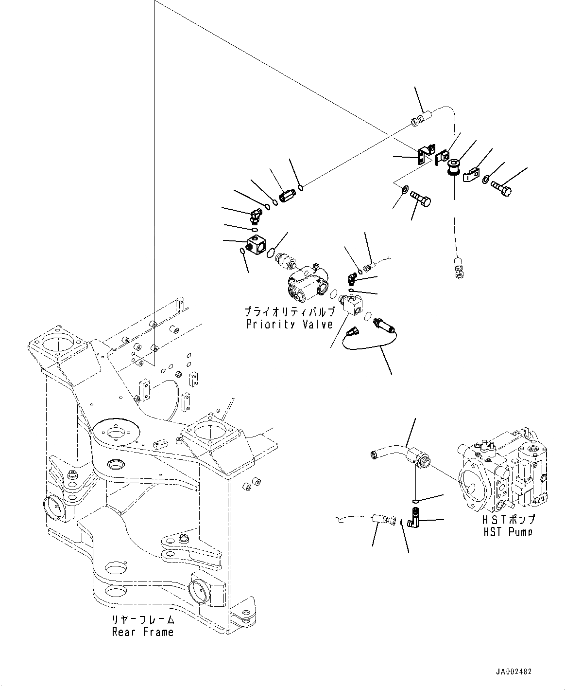 Схема запчастей Komatsu WA150-6 - ПЕРЕДАЧА, КОРПУС (№8-) ПЕРЕДАЧА, С КРЫШКА МАСЛОНАЛИВНОГО ПАТРУБКА БЛОКИРОВКА И КРЫШКИБЛОКИР.