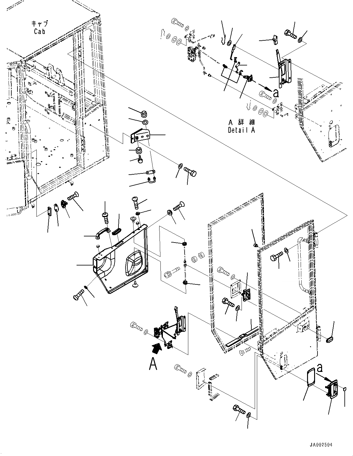 Схема запчастей Komatsu WA150-6 - КАБИНА И КАБИНА ПОЛ ГРУППА, ДВЕРЬ И LATCH, ЛЕВ. (/) (№8-) КАБИНА И КАБИНА ПОЛ ГРУППА, С VOLT POWER ВЫПУСКН.