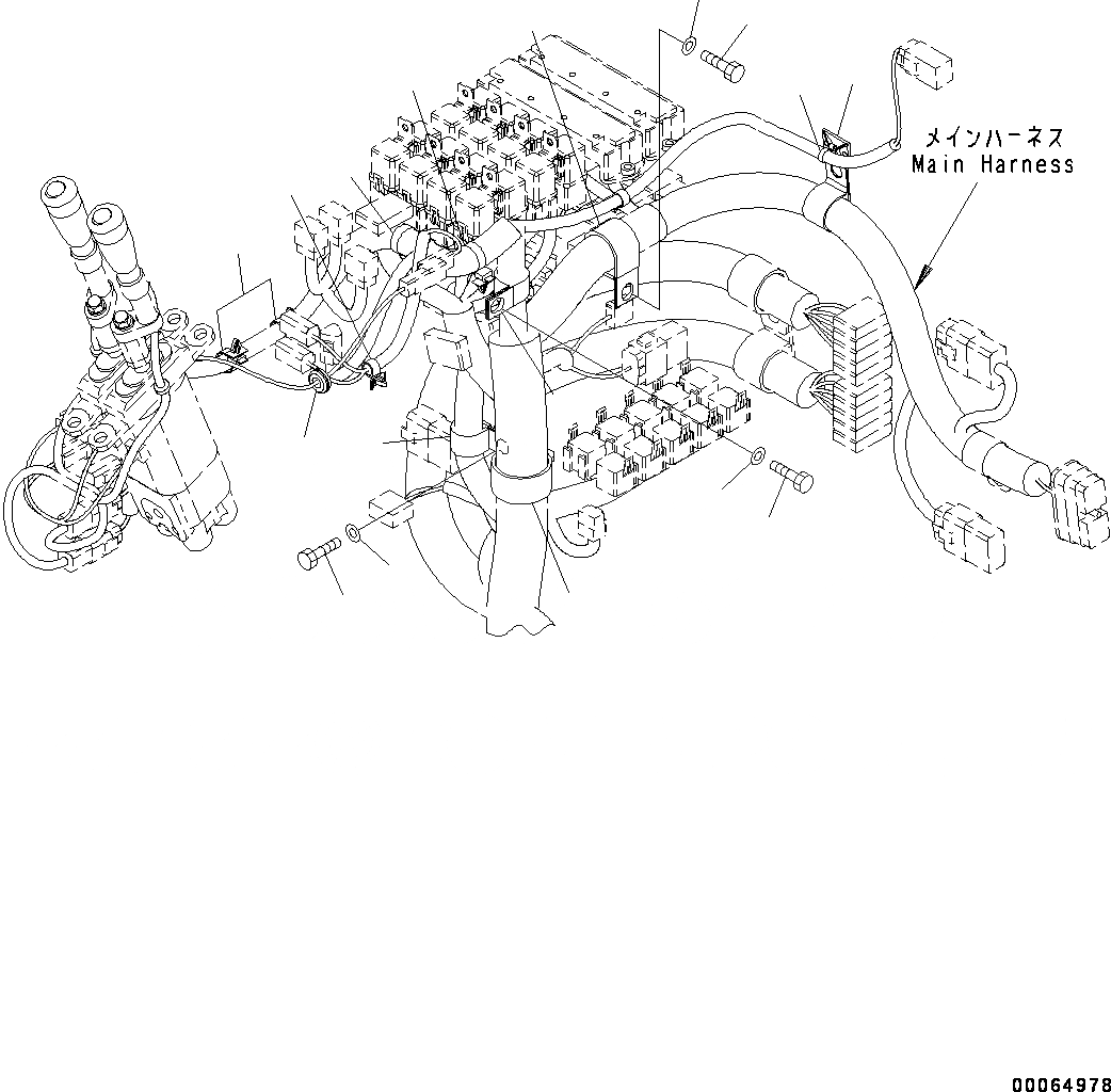 Схема запчастей Komatsu WA150-6 - УПРАВЛЕНИЕ ПОГРУЗКОЙ БЛОК, ПОЛ, ПРОВОДКА (№8-) УПРАВЛЕНИЕ ПОГРУЗКОЙ БЛОК, С MULTI-FUNCTION MONO РЫЧАГ, KOMTRAX