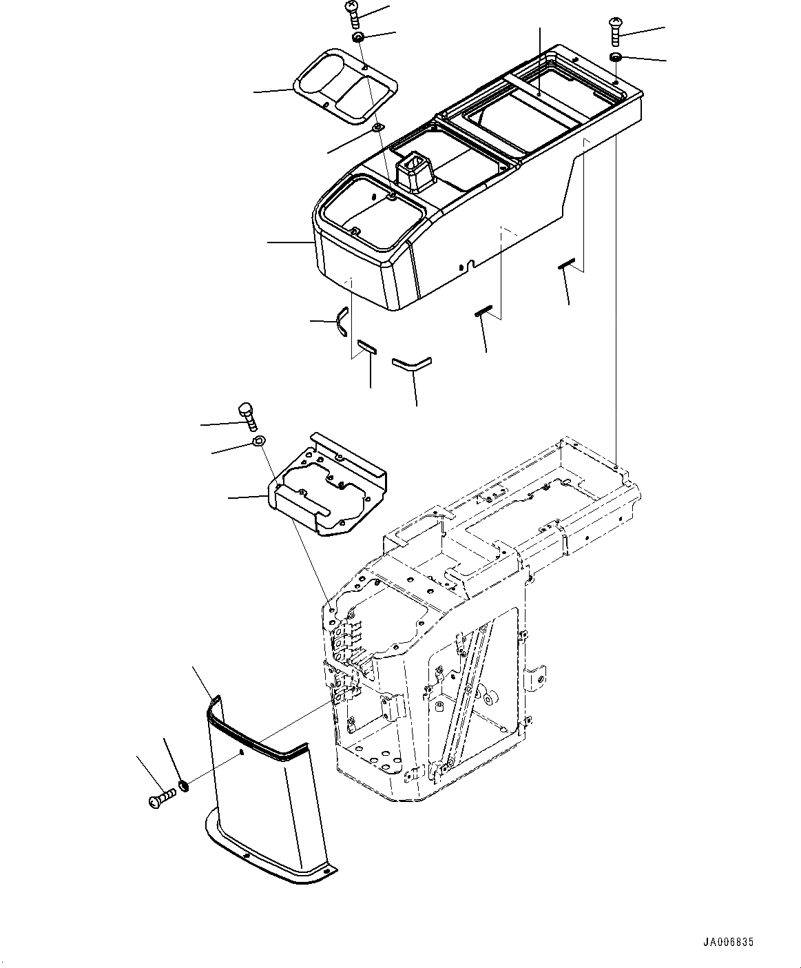 Схема запчастей Komatsu WA150-6 - УПРАВЛЕНИЕ ПОГРУЗКОЙ БЛОК, КОНСОЛЬ COVER, ПРАВ. (№8-) УПРАВЛЕНИЕ ПОГРУЗКОЙ БЛОК, С СИСТЕМОЙ ROPS, MULTI-FUNCTION MONO РЫЧАГ И -РЫЧАГ УПРАВЛ. НАВЕСН. ОБОРУД., KOMTRAX