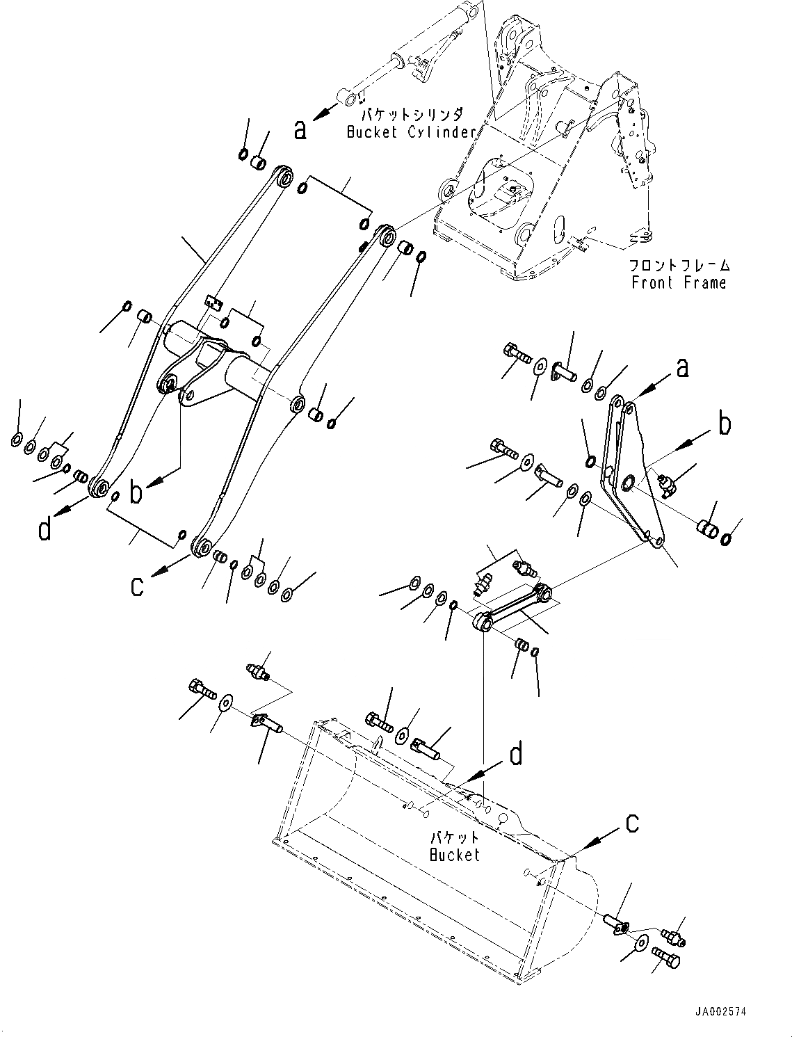 Схема запчастей Komatsu WA150-6 - РУКОЯТЬ И BELL CRANK, СТРЕЛА (№8-8) РУКОЯТЬ И BELL CRANK, С 3-Х СЕКЦ. КОНТР. КЛАПАНОМ