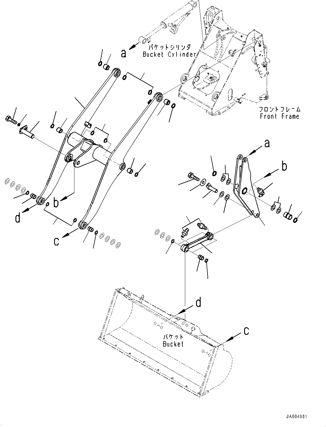 Схема запчастей Komatsu WA150-6 - РУКОЯТЬ И BELL CRANK, СТРЕЛА (№8-) РУКОЯТЬ И BELL CRANK, С 3-Х СЕКЦ. КОНТР. КЛАПАНОМ, КОНЦЕВ. ВЫКЛЮЧ-ЛЬ ПОДЪЕМА СТРЕЛЫ