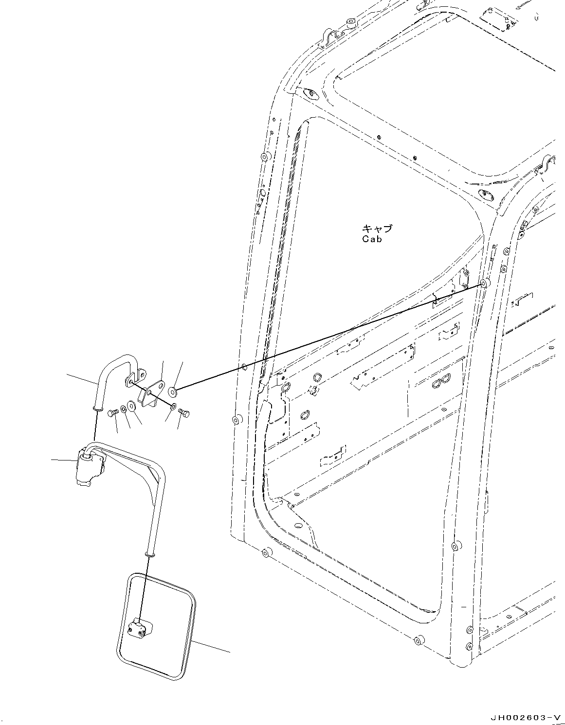 Схема запчастей Komatsu PC190LC-8 - ЗАДН. VIEW MIRROR ЗАДН. VIEW MIRROR