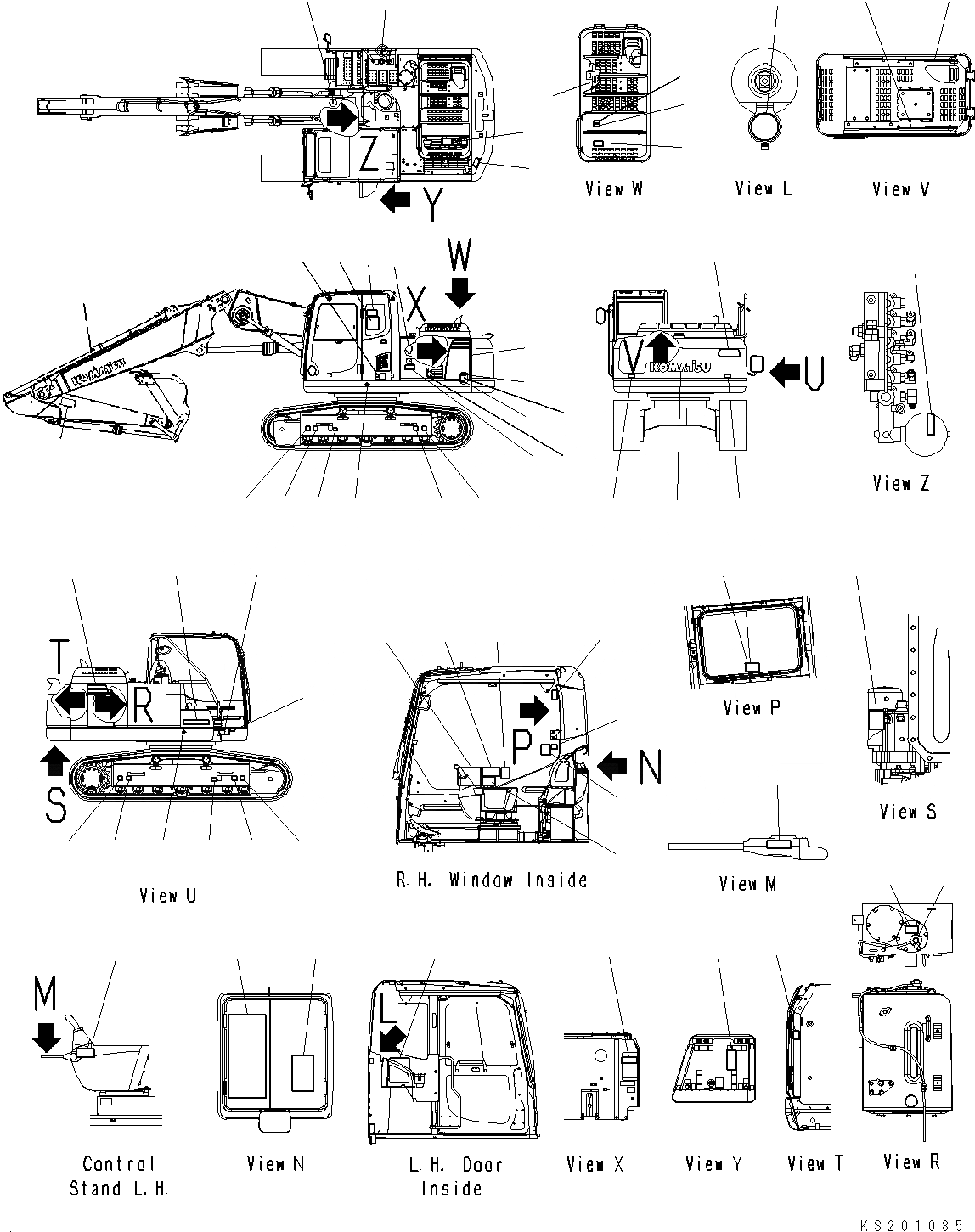 Схема запчастей Komatsu PC190LC-8 - МАРКИРОВКА, 2-СЕКЦИОНН. СТРЕЛА (LC) МАРКИРОВКА, 2-СЕКЦИОНН. СТРЕЛА (LC)