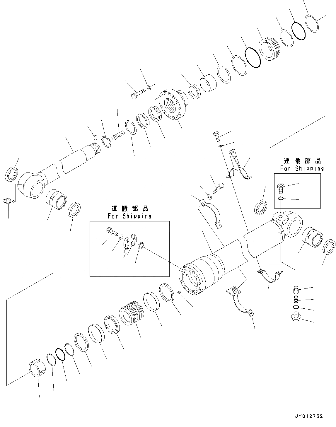 Схема запчастей Komatsu PC190NLC-8 - ЦИЛИНДР РУКОЯТИ, ВНУТР. ЧАСТИ ЦИЛИНДР РУКОЯТИ