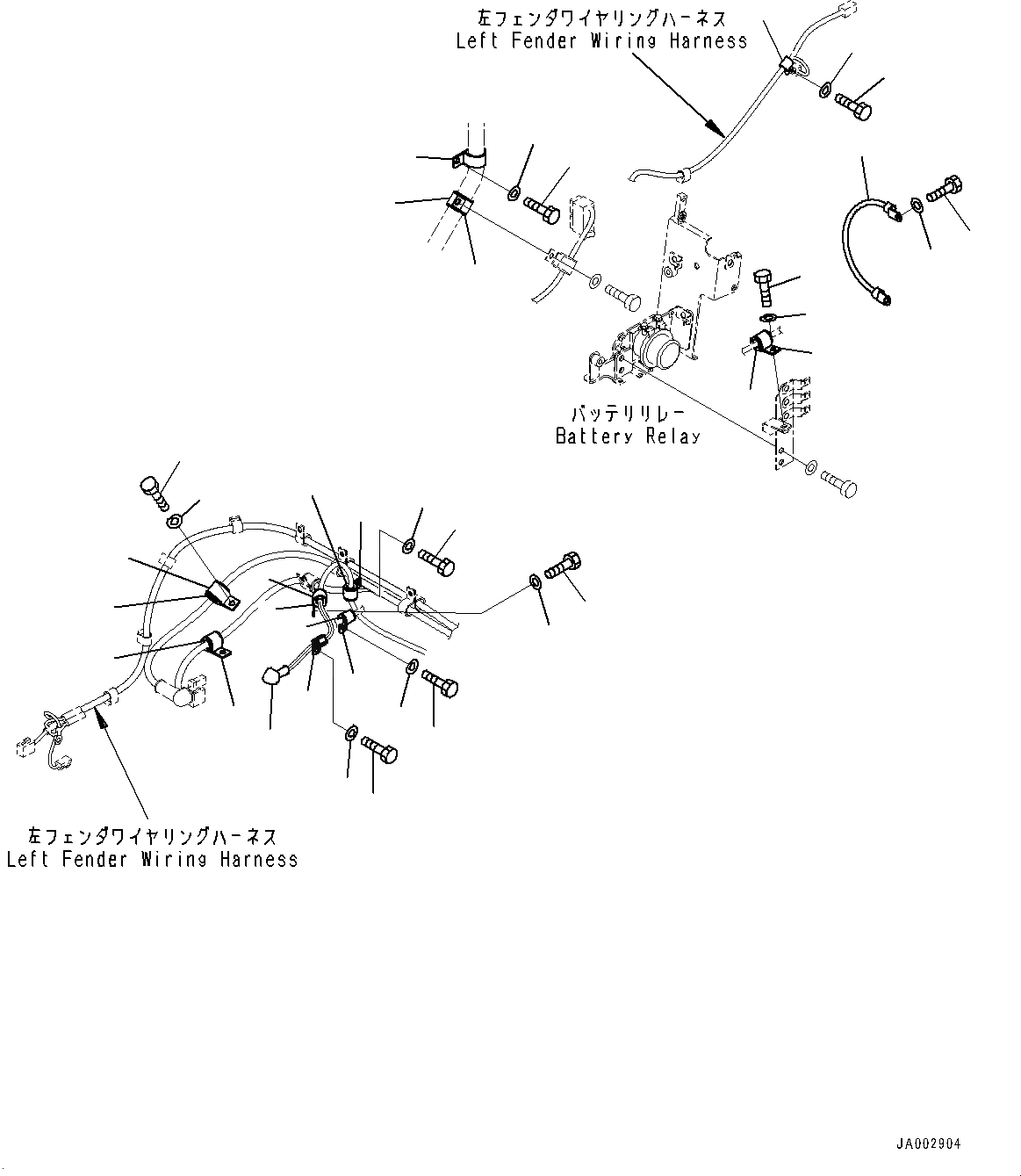 Схема запчастей Komatsu D65EX-16 - ЭЛЕКТРИЧ. ПРОВОДКА, КРЕПЛЕНИЕ (№8-) ЭЛЕКТРИЧ. ПРОВОДКА, С ЗАПРАВОЧН.LING НАСОС