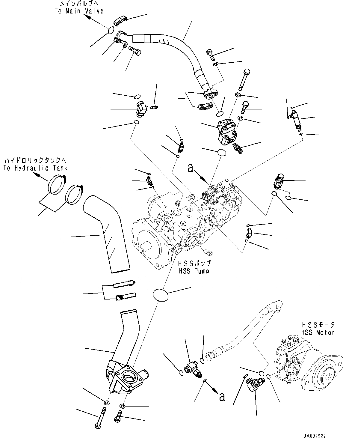 Схема запчастей Komatsu D65EX-16 - ГИДР. НАСОС. ТРУБЫ, ВСАСЫВ. И ПОДАЮЩ. ТРУБЫ (№8-) ГИДР. НАСОС. ТРУБЫ, PROVISION ДЛЯ ЛЕБЕДКА