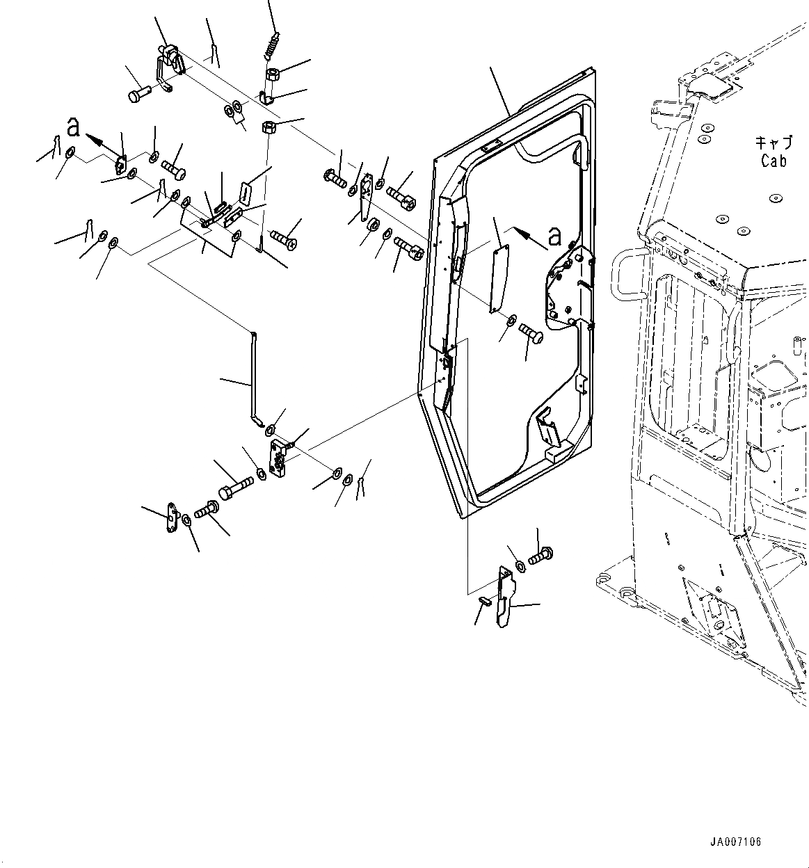 Схема запчастей Komatsu D65EX-16 - КАБИНА ROPS, ДВЕРЬ И LATCH, ПРАВ. (№898-) КАБИНА ROPS, С KOMTRAX, ORBCOMM, PROVISION ДЛЯ РАДИО